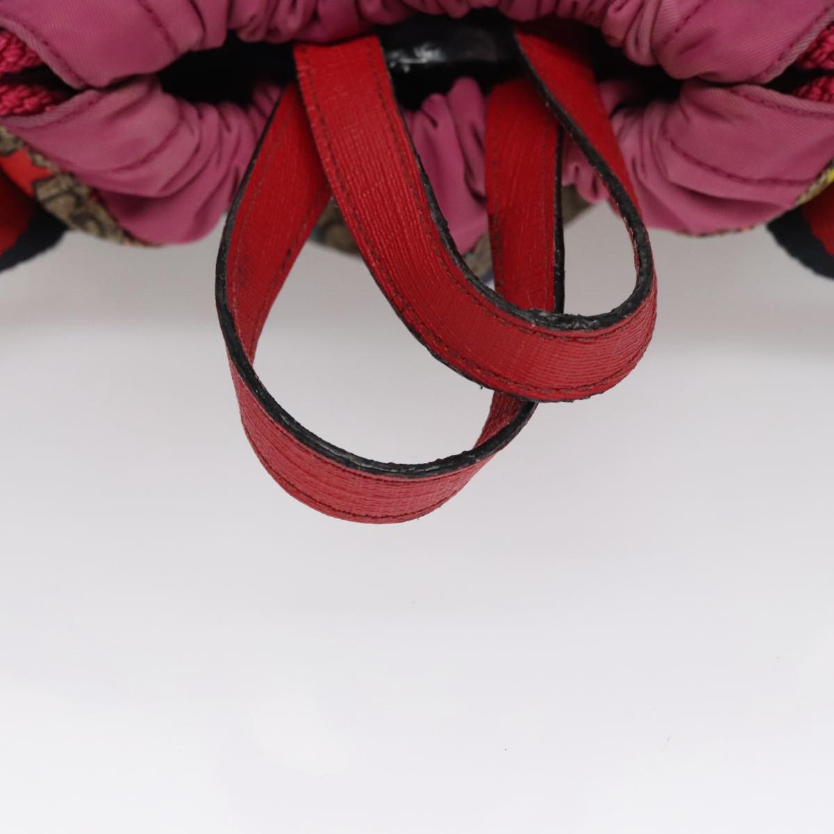 GUCCI GG Supreme Sherry Line Backpack PVC Beige Rainbow 550775 Auth 109993V GUCCI GG Supreme Sherry Line Backpack PVC Beige Rainbow  main image 2