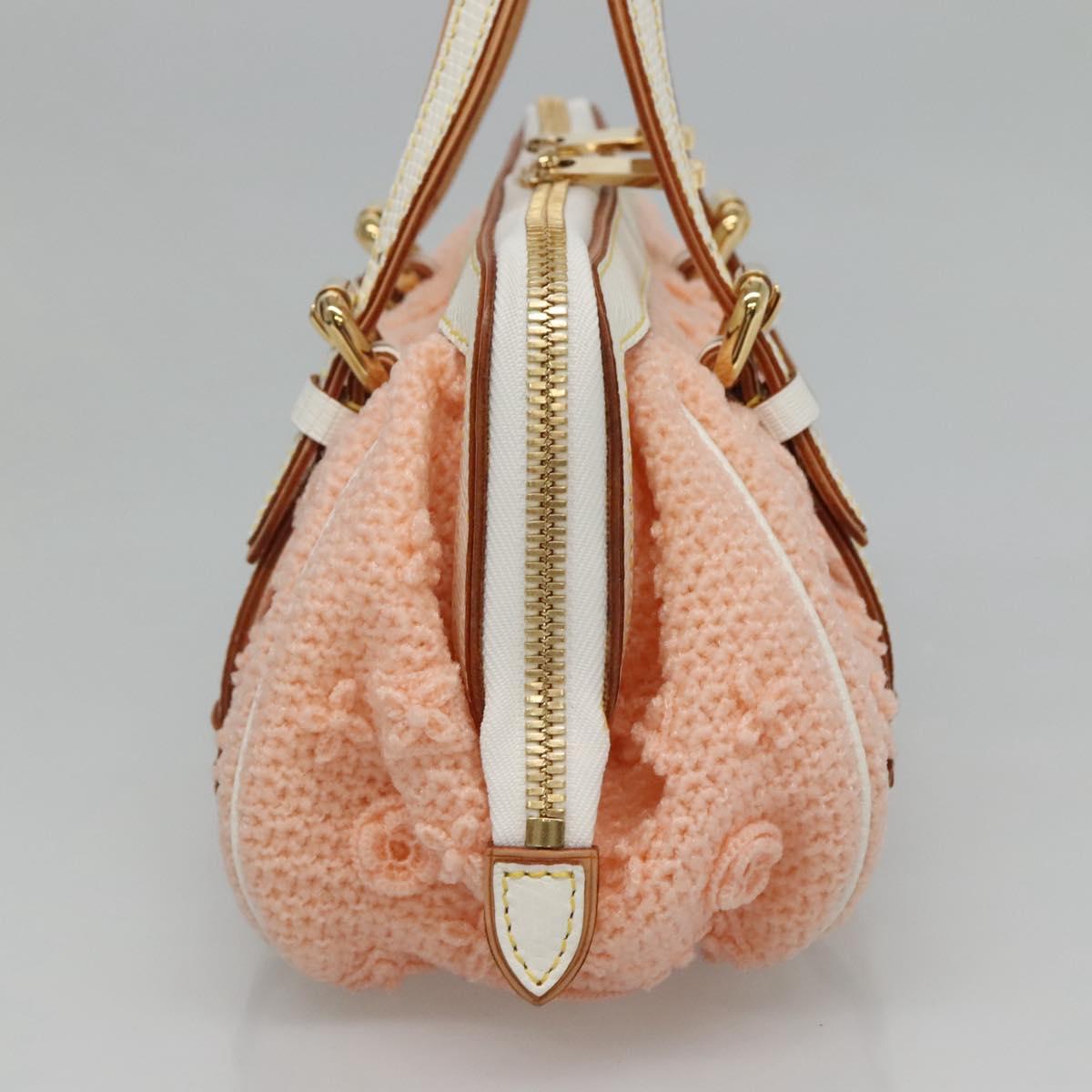 LOUIS VUITTON Limited Edition 2005 Sac Crochet PM Bag Wool Pink LV