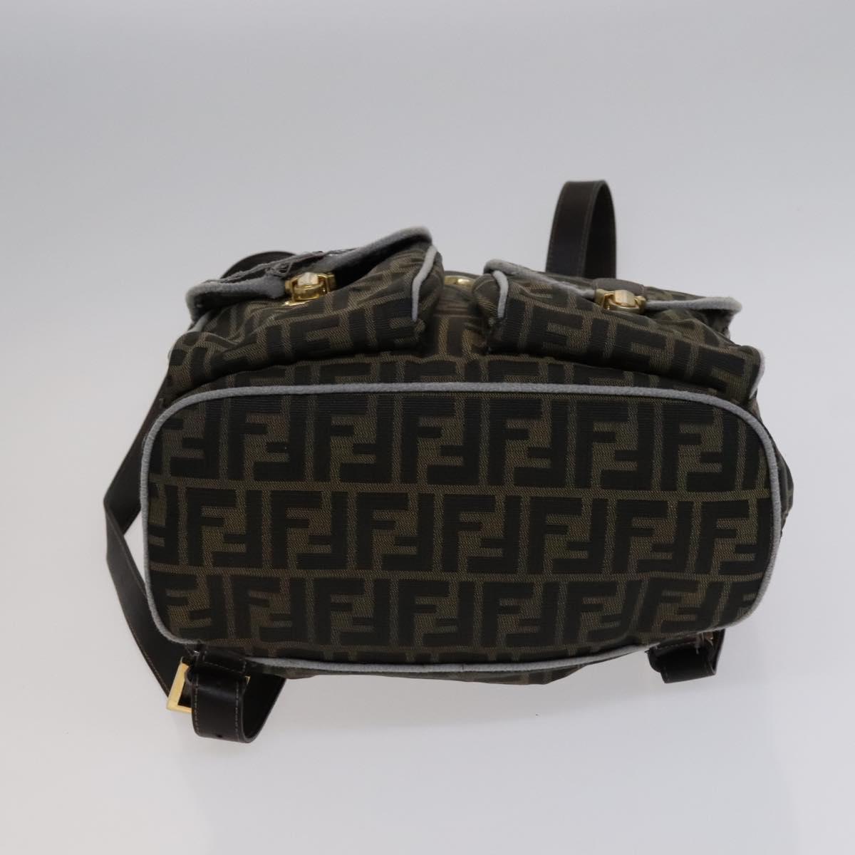 FENDI Zucca Canvas Backpack Brown Black gold Auth 111351 | eBay