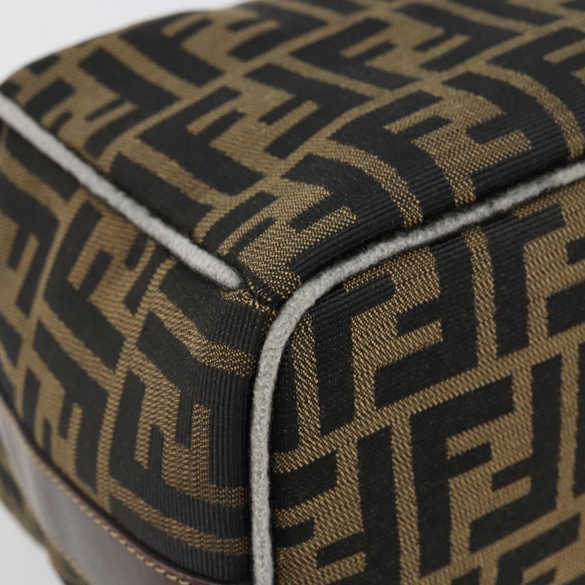 FENDI Zucca Canvas Vanity Pouch Brown Black gold Auth 111462 | eBay