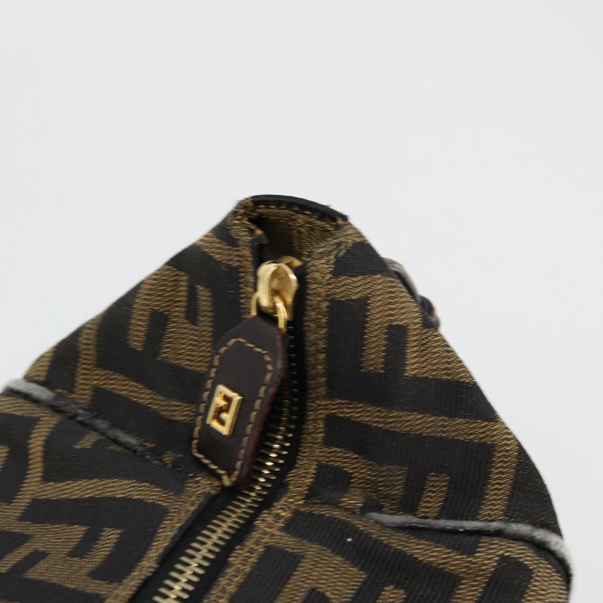 FENDI Zucca Canvas Vanity Pouch Brown Black gold Auth 111462 | eBay