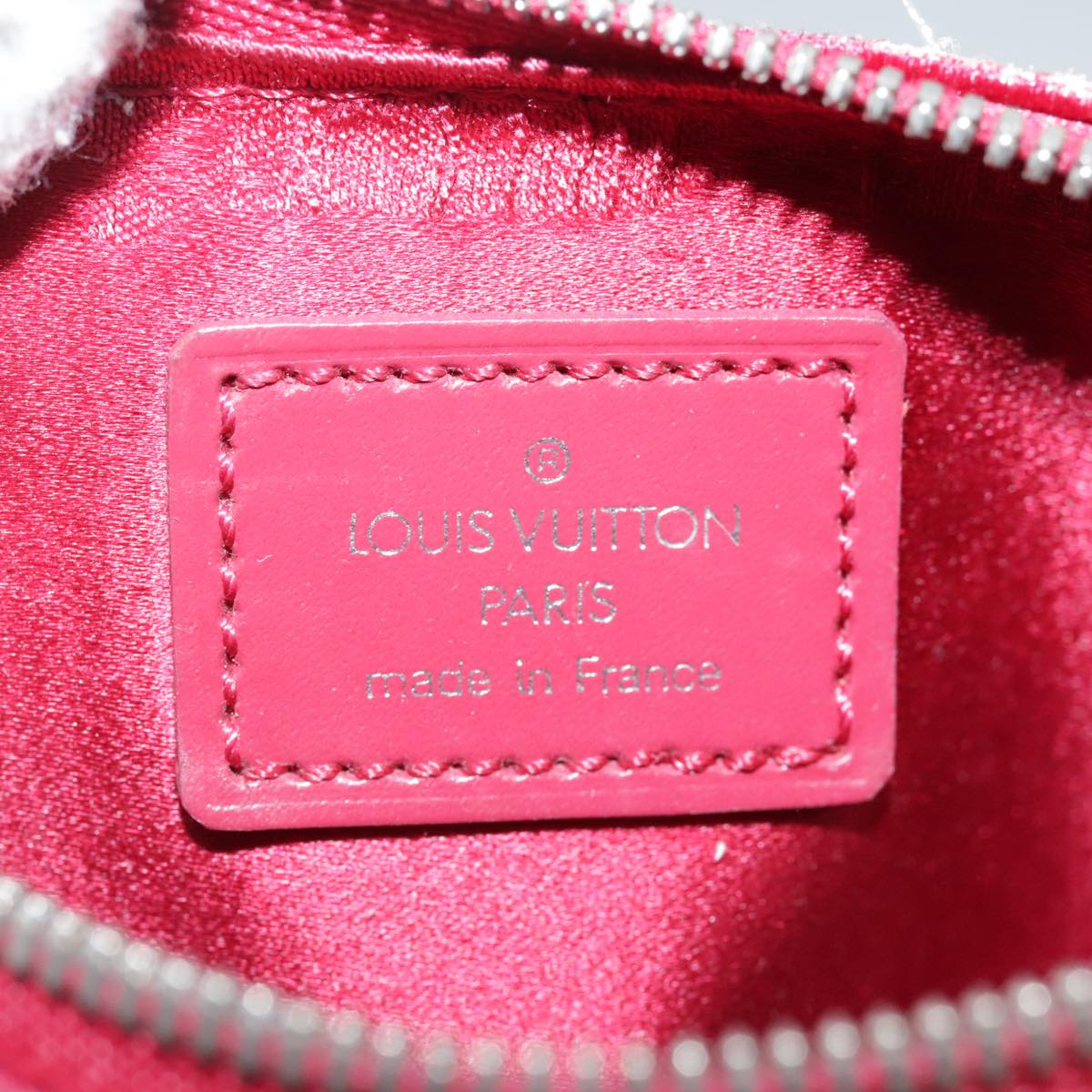 LOUIS VUITTON Monogram Satin Little papillon Hand Bag Pink M92353