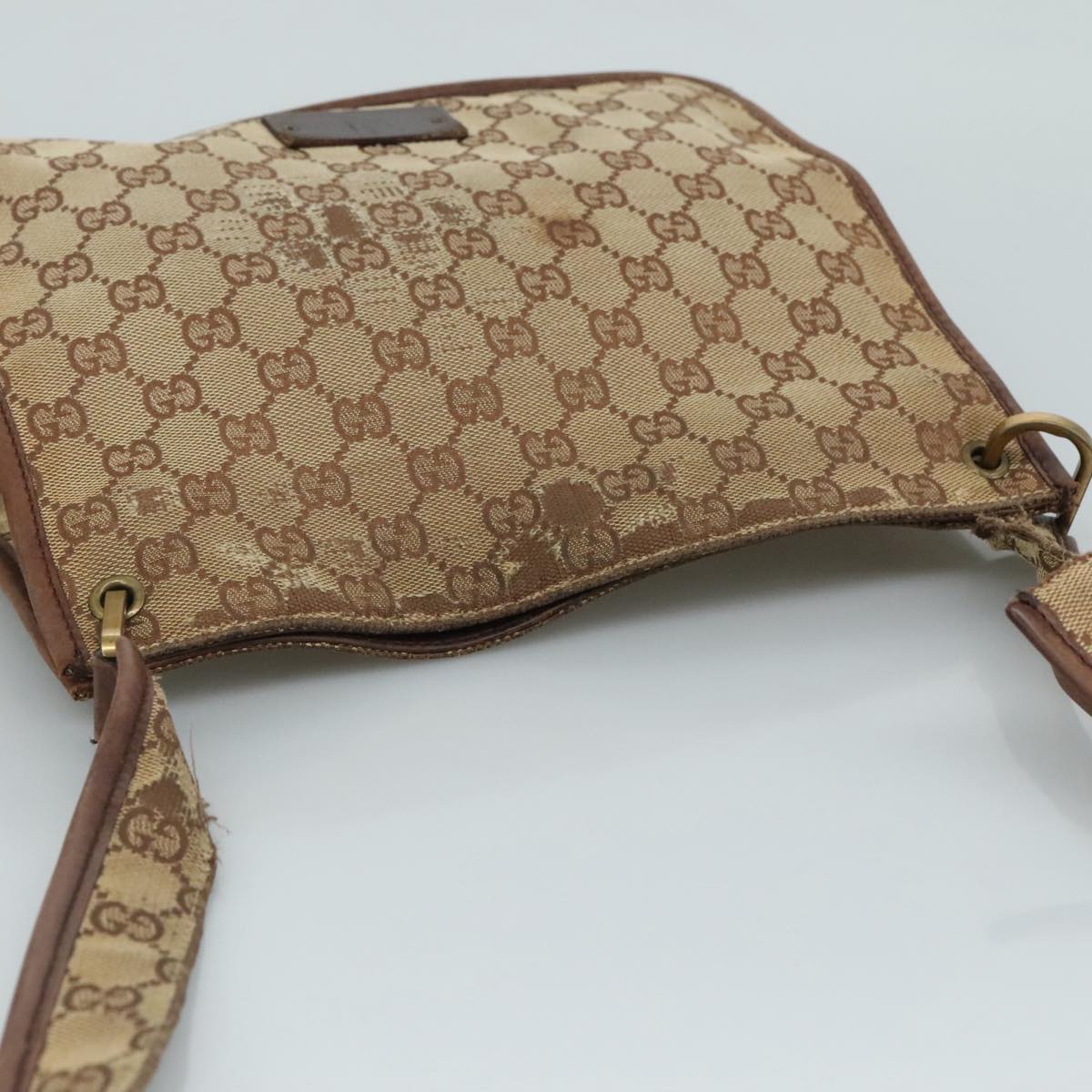GUCCI GG Canvas Shoulder Bag Beige 91762 Auth 111560 | eBay