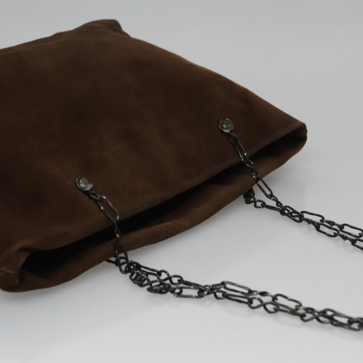 プラダ　ベロア(最終価格) PRADA Chain Shoulder Bag Suede Brown Auth 111865 | eBay