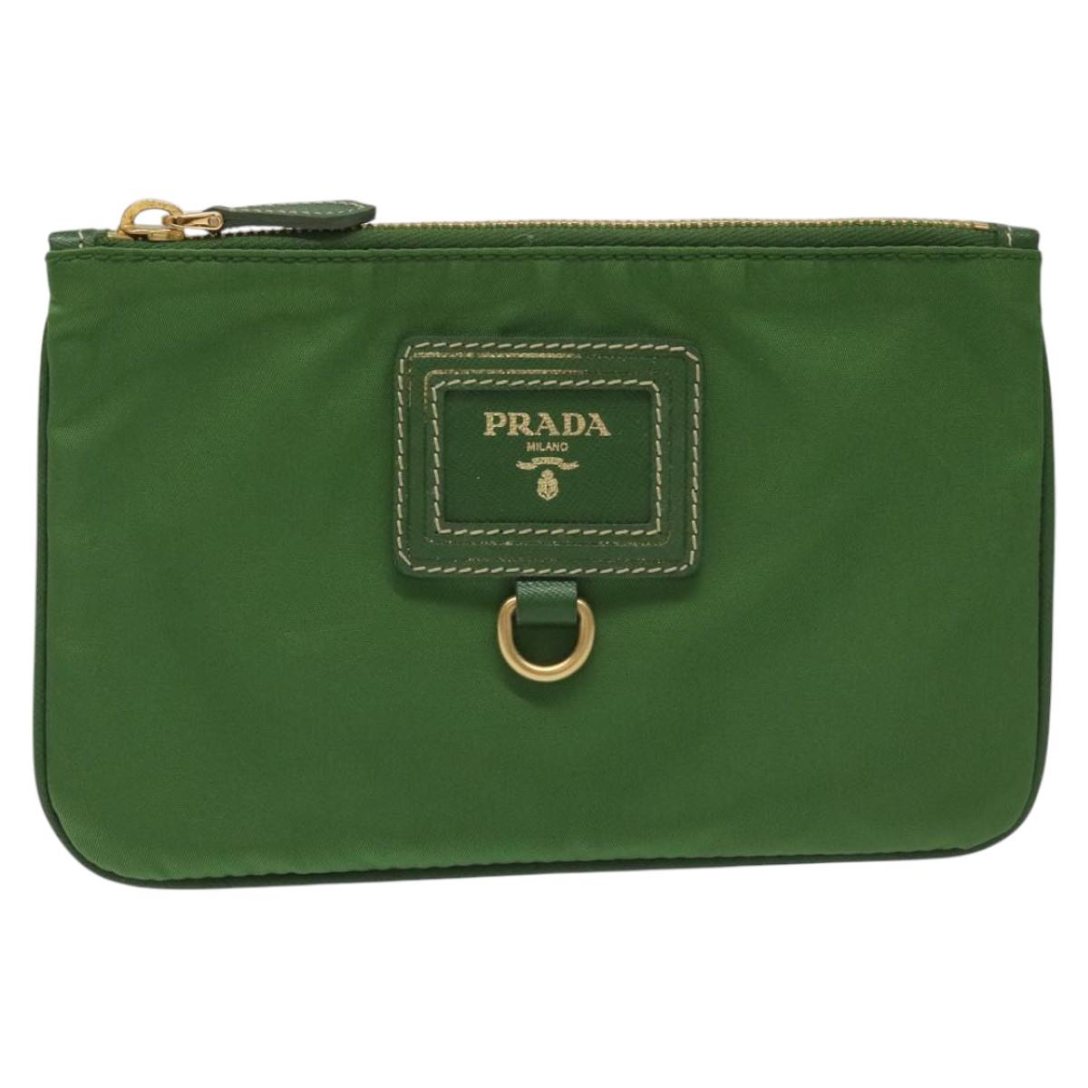 PRADA ナイロンポーチ ダークグリーン Prada pouch for women, nylon pouch, dark green | eLADY Globazone