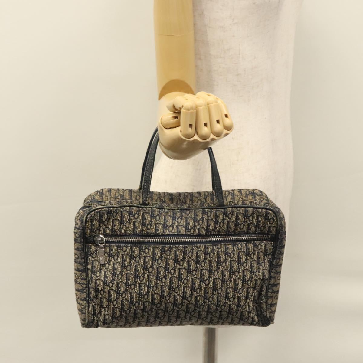 Christian Dior Trotter Canvas Hand Bag Navy Auth 112936 | eBay