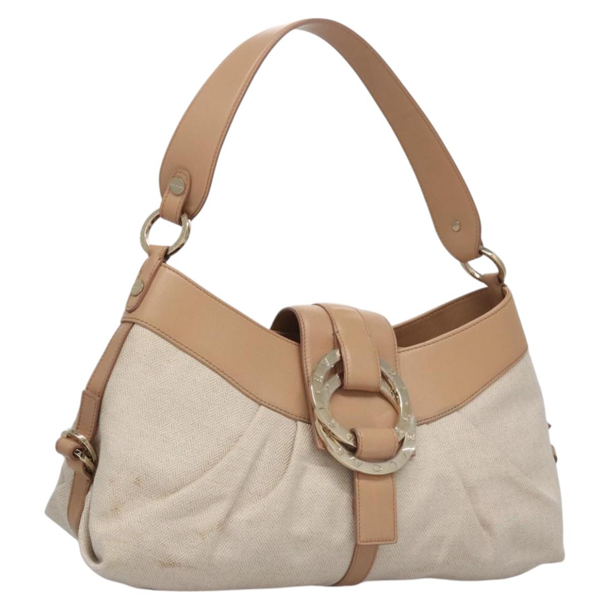 専用2 BVLGARI Chandra Shoulder Bag Canvas Beige Auth 113047 | eBay