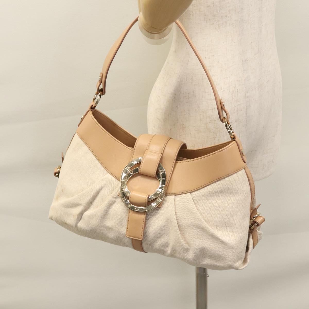 専用2 BVLGARI Chandra Shoulder Bag Canvas Beige Auth 113047 | eBay