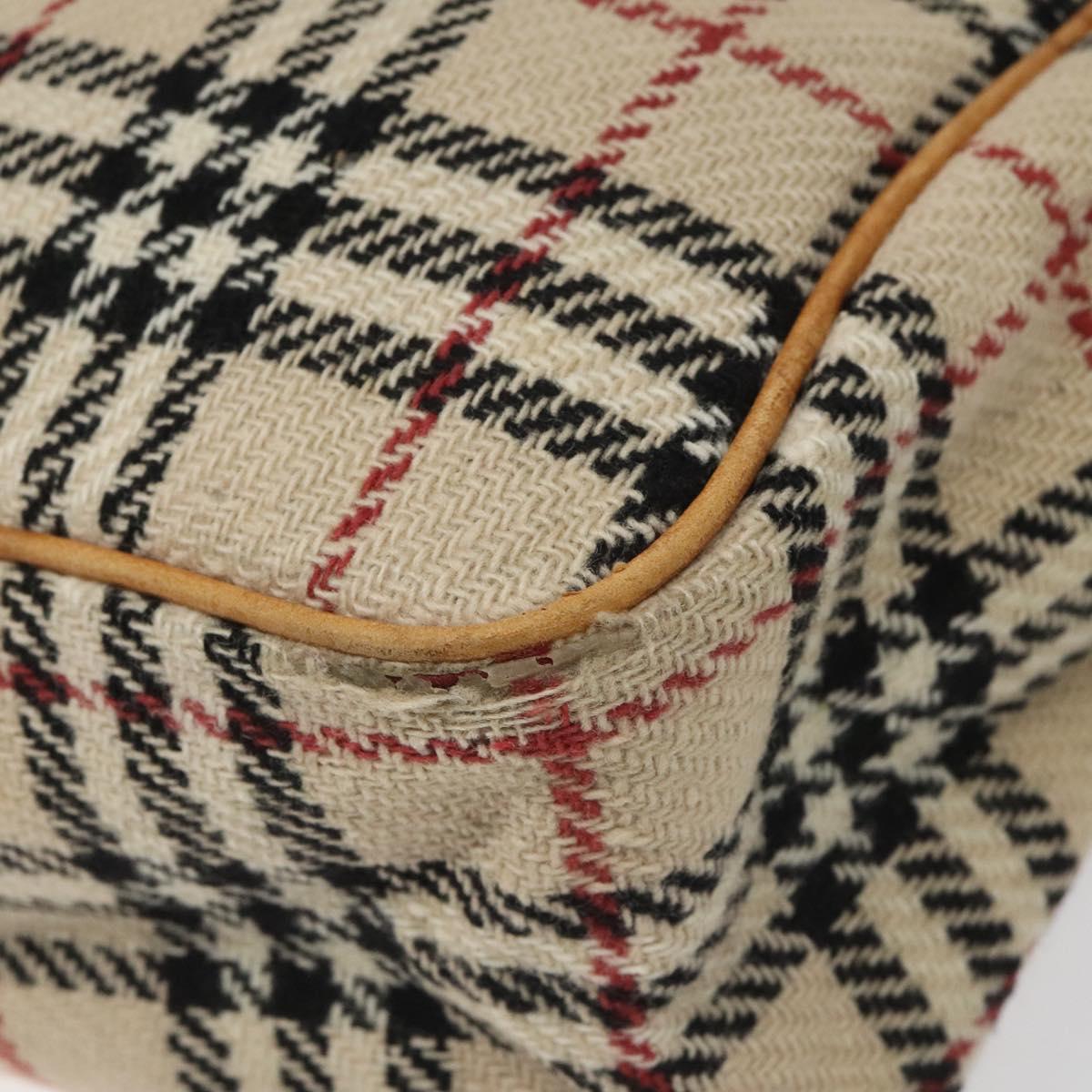 BURBERRY Nova Check Hand Bag Wool Beige Auth 113600 | eBay