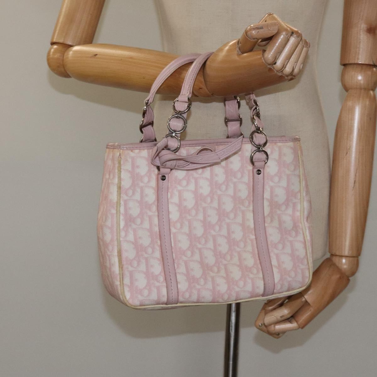 Christian Dior Trotter Canvas Romantic Hand Bag PVC Pink