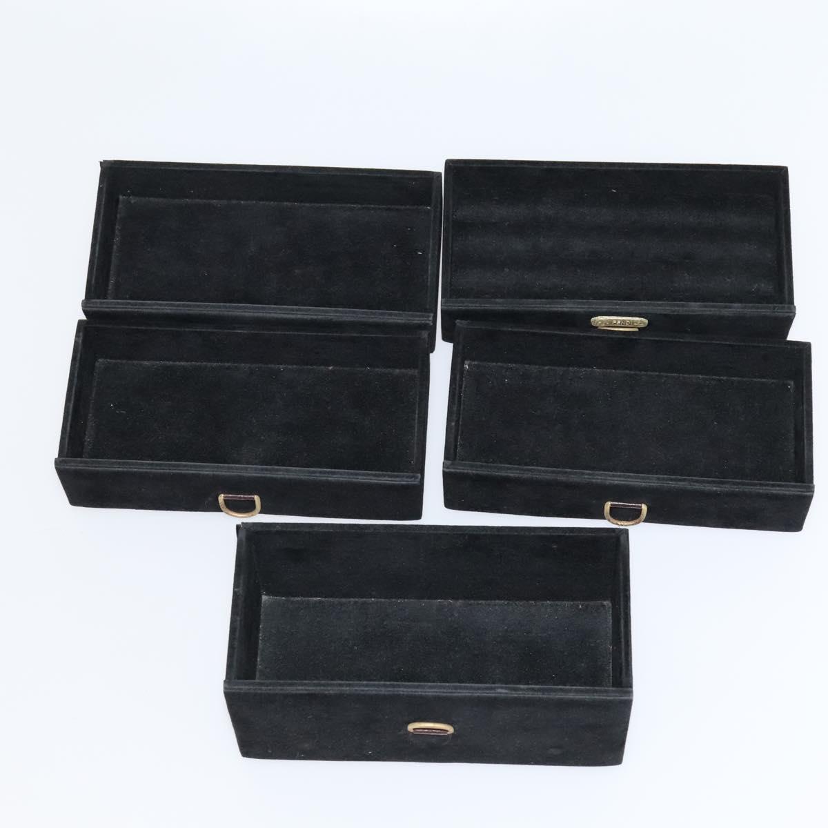 FENDI Zucca Canvas Trunk Jewelry Case Jewelry Box Black Brown Auth