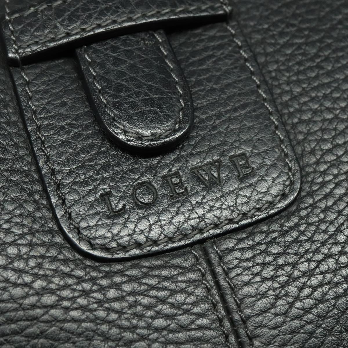 LOEWE 黒バック Loewe // Black Leather Large Flamenco Clutch Tote Bag – VSP