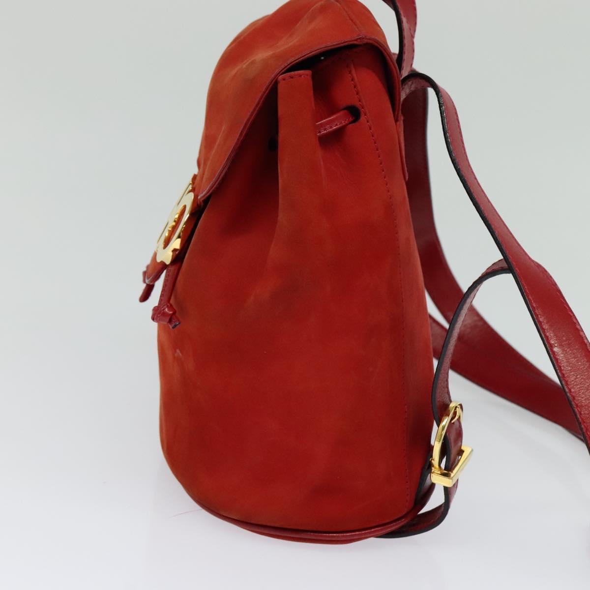 Ferragamo suede backpack Salvatore Ferragamo Backpack Suede Peppermint Gold Auth  main image 4