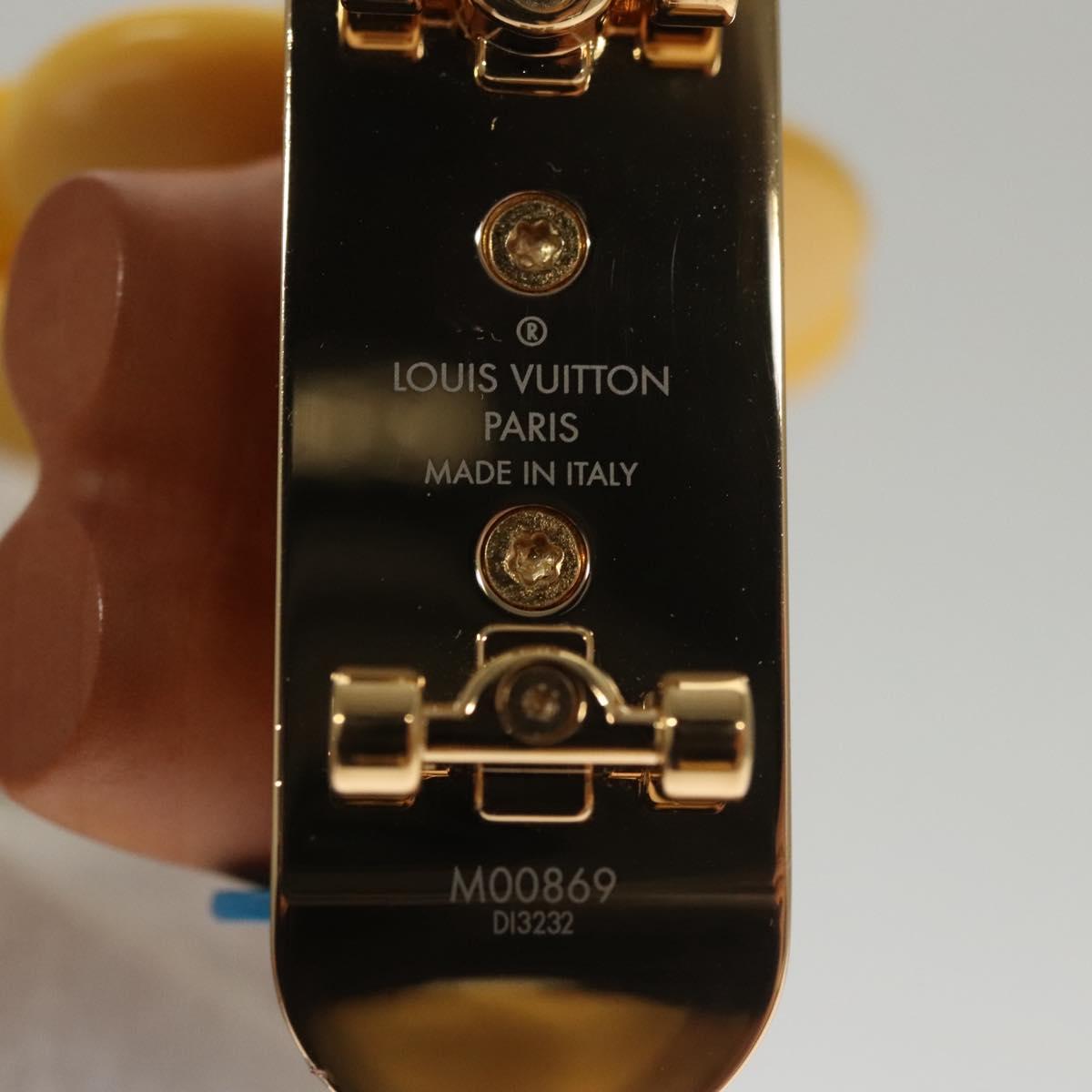 LOUIS VUITTON Petula Skate Charm metal Yellow M00869 LV Auth
