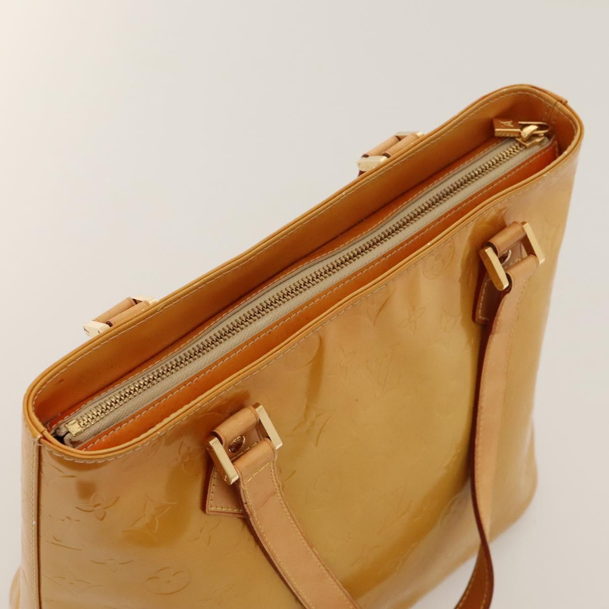 LOUIS VUITTON Monogram Vernis Houston Hand Bag Beige M91004  display picture 1