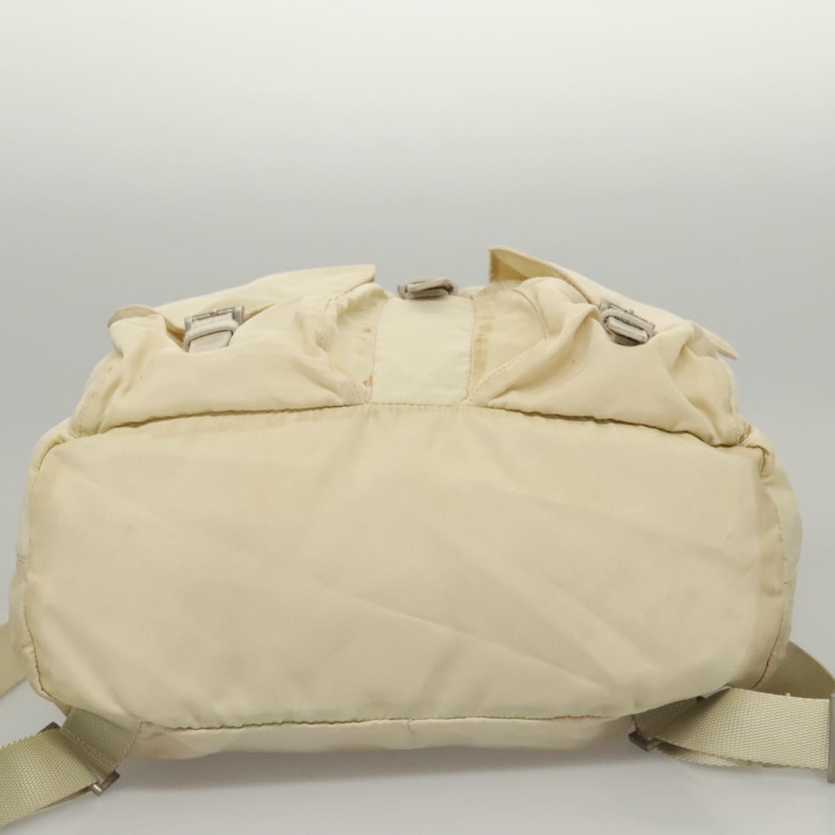 PRADA Backpack Nylon Cream Silver Auth 116860 | eBay display picture 1