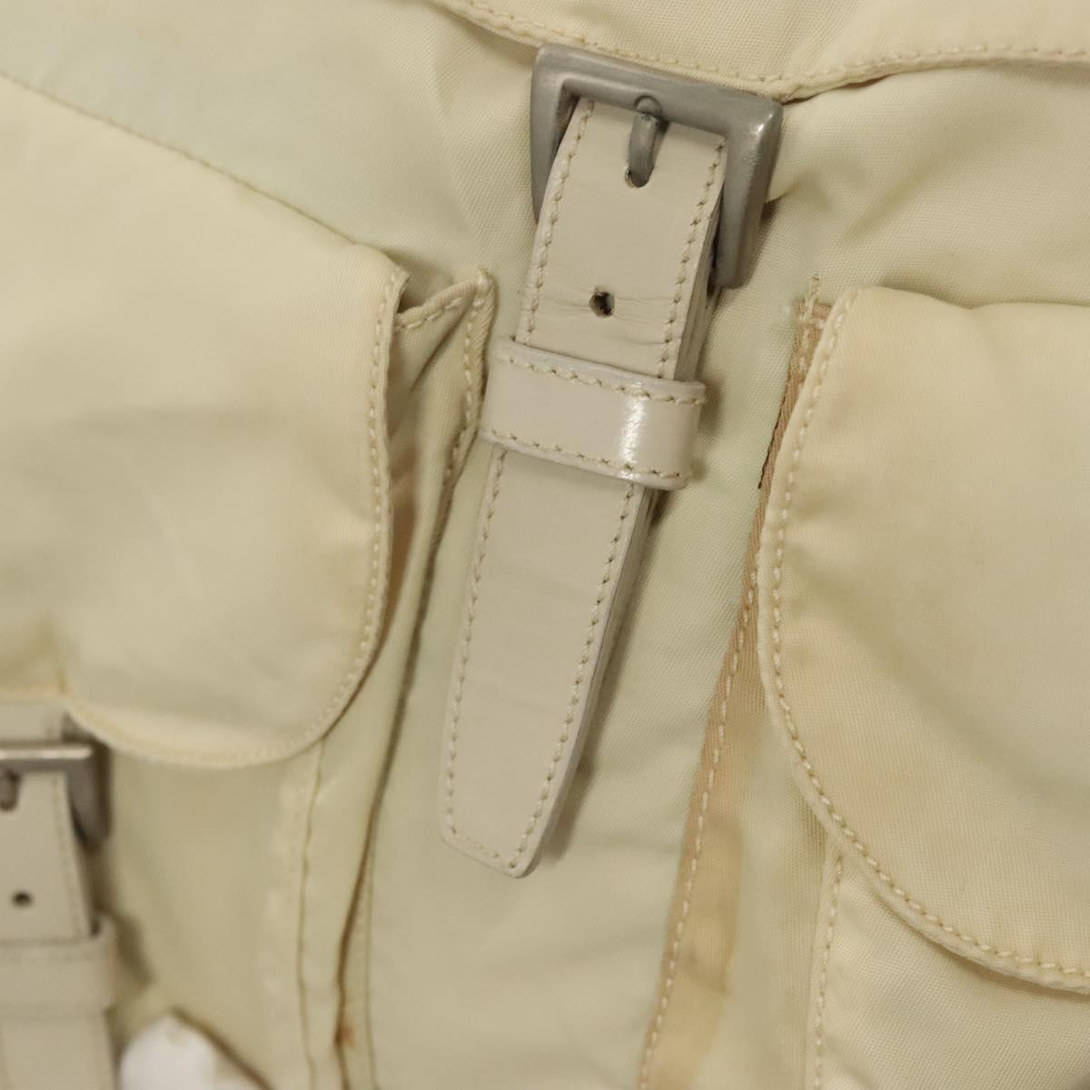 PRADA Backpack Nylon Cream Silver Auth 116860 | eBay