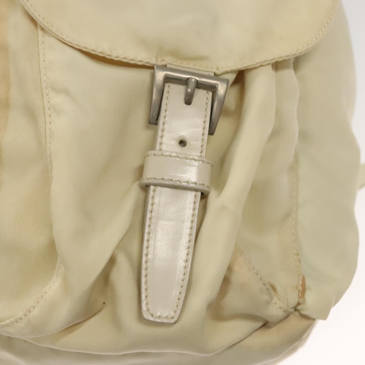 PRADA Backpack Nylon Cream Silver Auth 116860 PRADA Backpack Nylon Cream Silver Auth 116860 | eBay main image 2