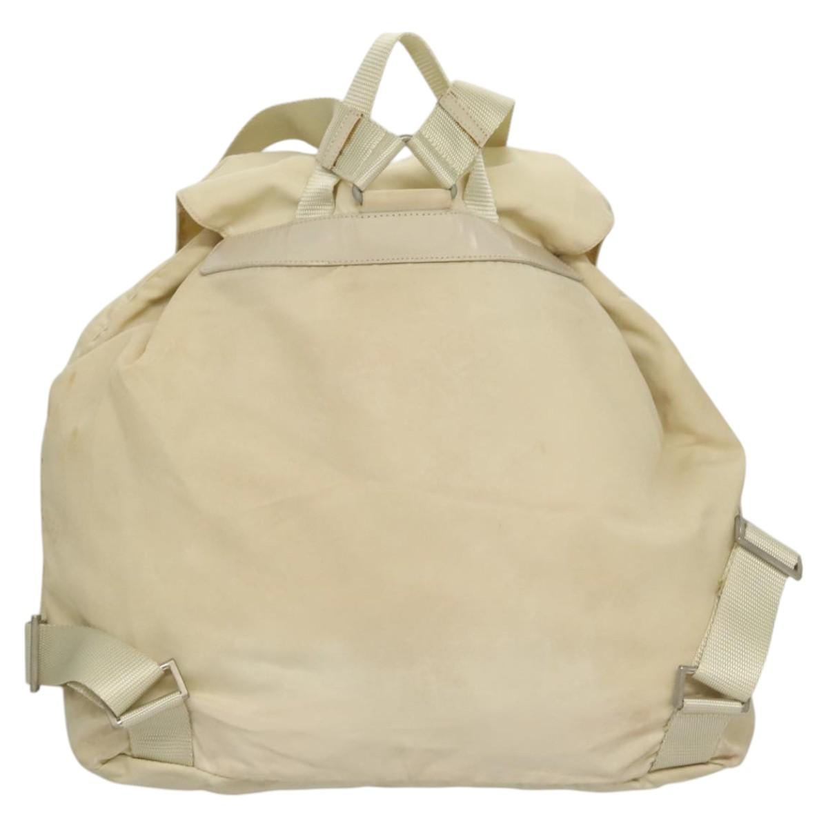 PRADA Backpack Nylon Cream Silver Auth 116860 | eBay display picture 3