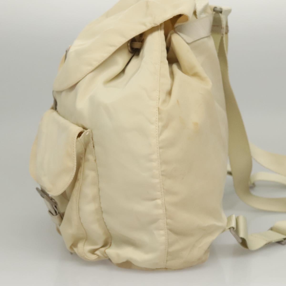 PRADA Backpack Nylon Cream Silver Auth 116860 | eBay display picture 2
