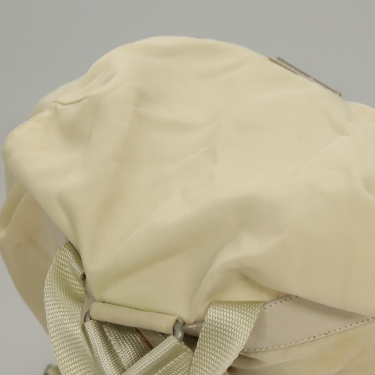 PRADA Backpack Nylon Cream Silver Auth 116860 PRADA Backpack Nylon Cream Silver Auth 116860 | eBay main image 4