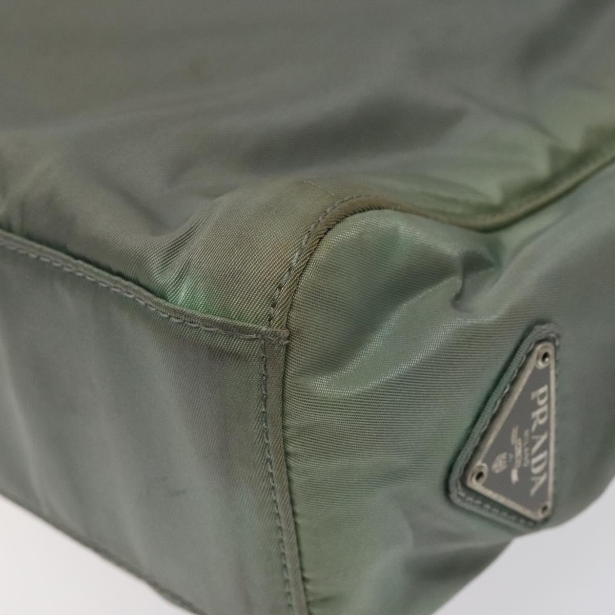 PRADA Hand Bag Nylon Khaki Silver Auth 117333 | eBay