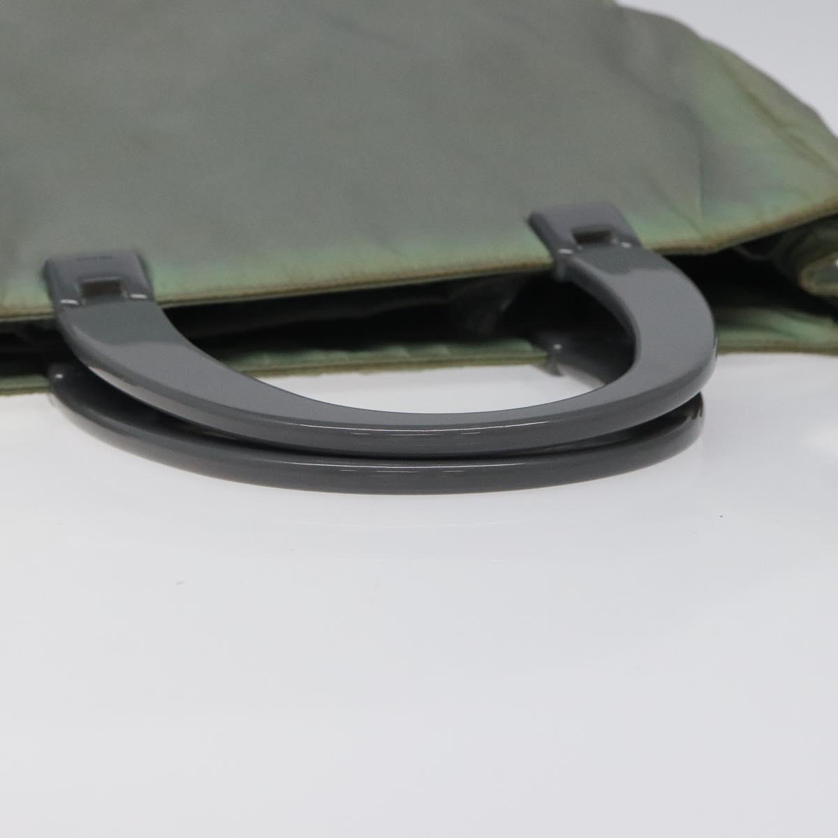 PRADA Hand Bag Nylon Khaki Silver Auth 117333 | eBay