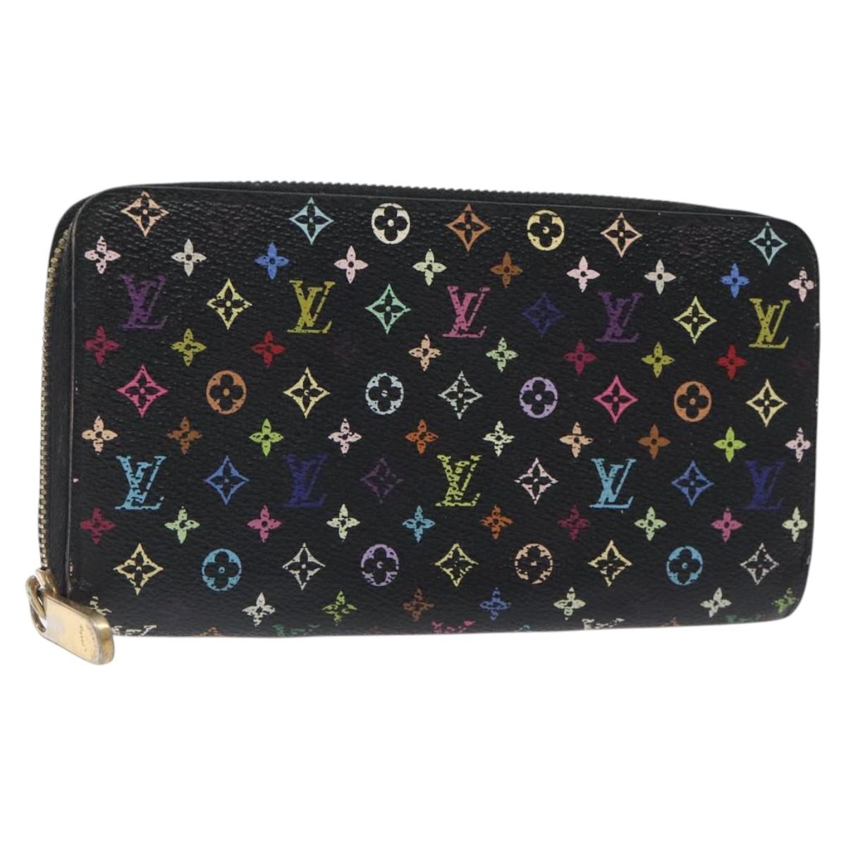 LOUIS VUITTON Monogram Multicolor Zippy Wallet Long Black M60243