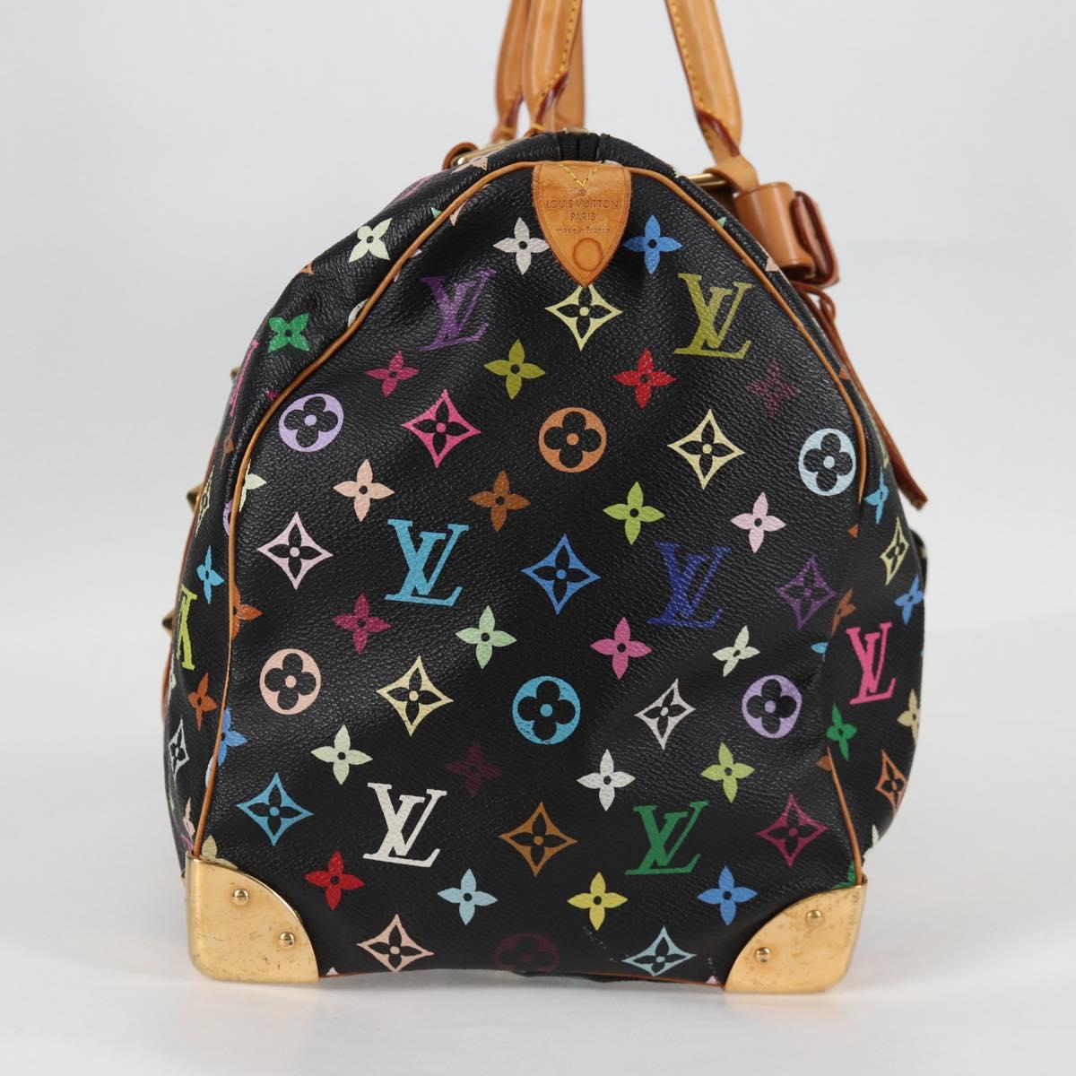 LOUIS VUITTON Monogram Multicolor Keepall 45 Bag Black M92640 Auth