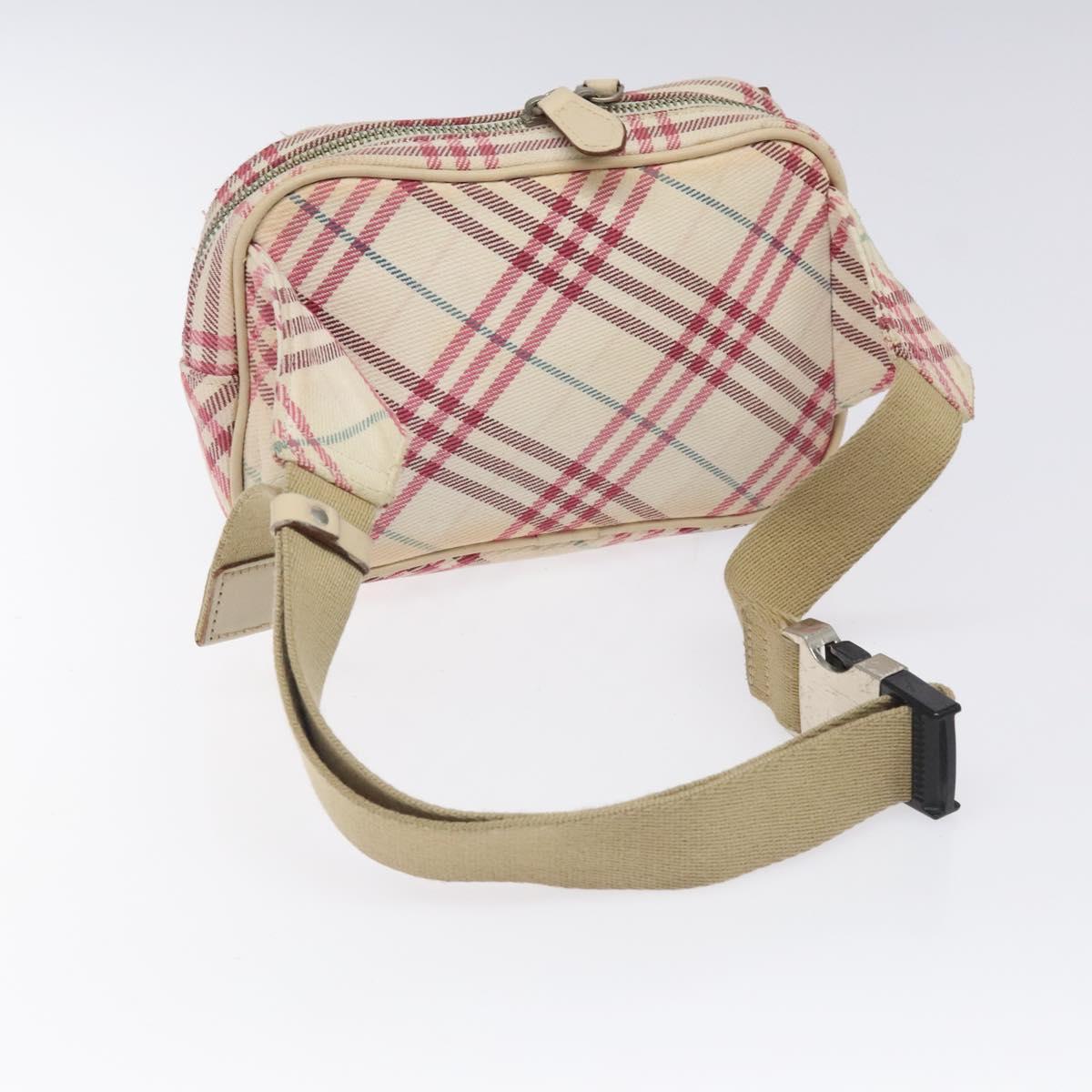 BURBERRY Nova Check Blue Label Waist bag Canvas White Pink