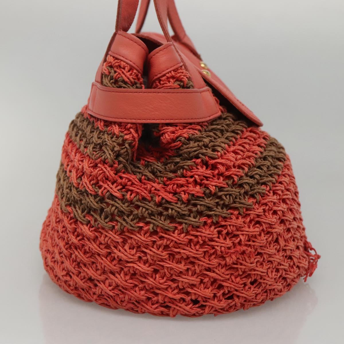 BURBERRY Blue Label Tote Bag Raffia Orange Auth 117747 | eBay