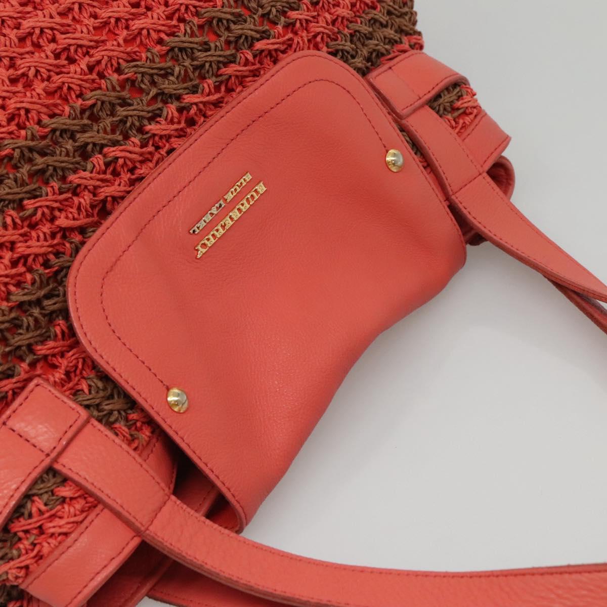 BURBERRY Blue Label Tote Bag Raffia Orange Auth 117747 | eBay