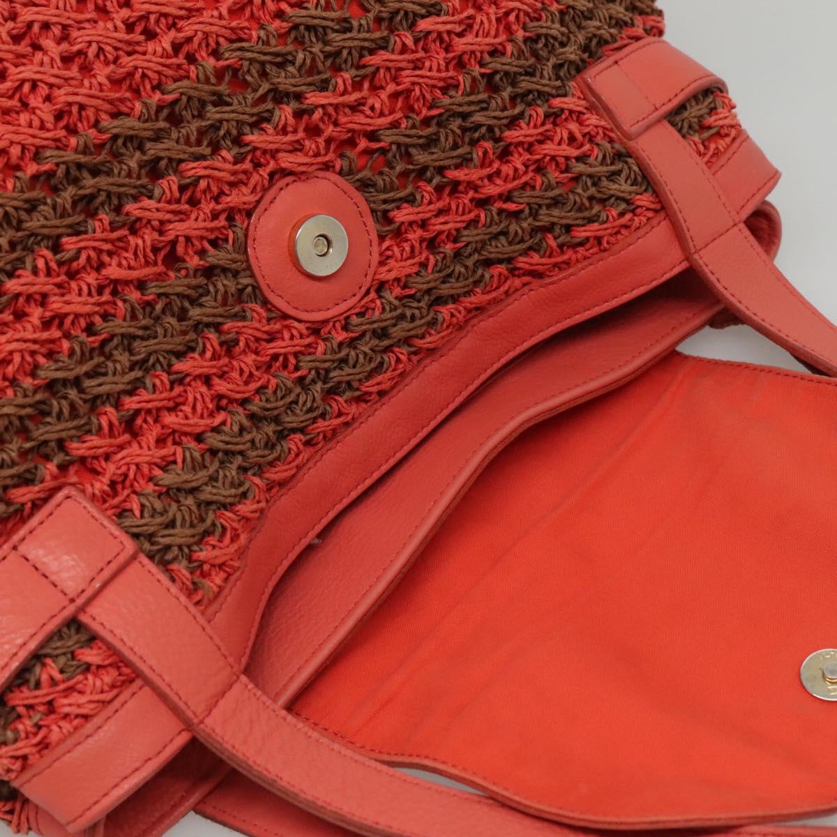 BURBERRY Blue Label Tote Bag Raffia Orange Auth 117747 | eBay