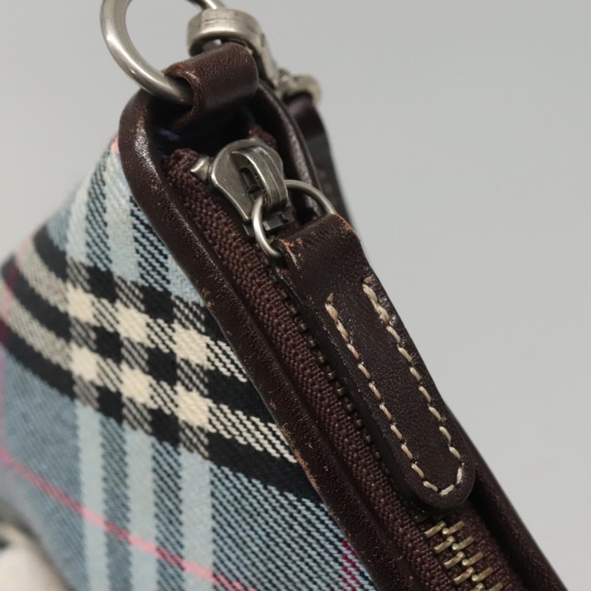 BURBERRY Nova Check Blue Label Shoulder Bag Canvas 2way Blue Auth