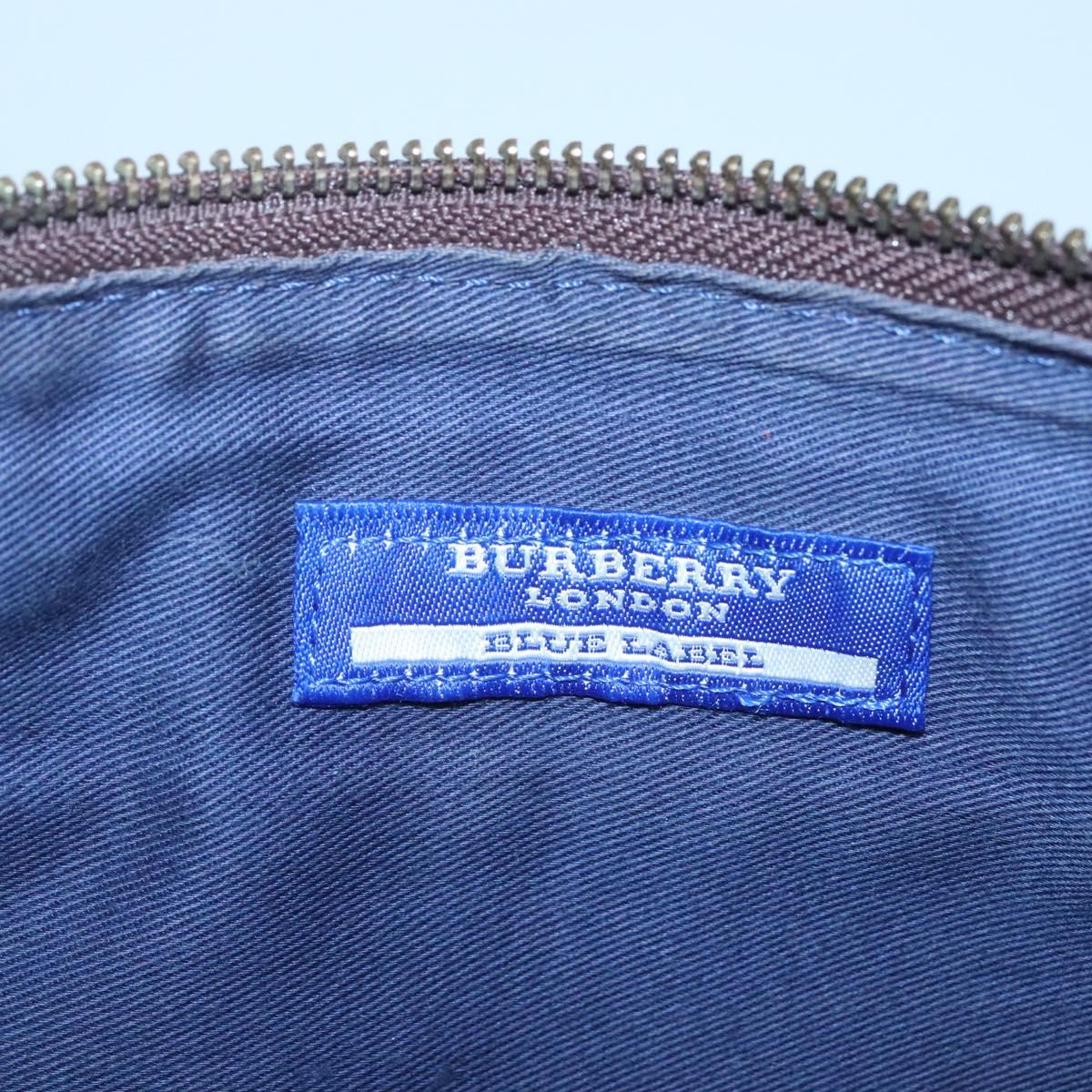 BURBERRY Nova Check Blue Label Shoulder Bag Canvas 2way Blue Auth