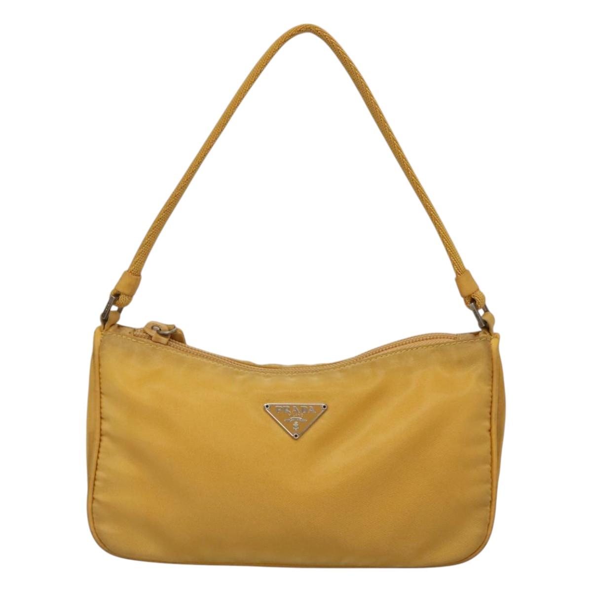 ST PRADA Accessory Pouch Nylon Yellow Auth 117775 | eBay