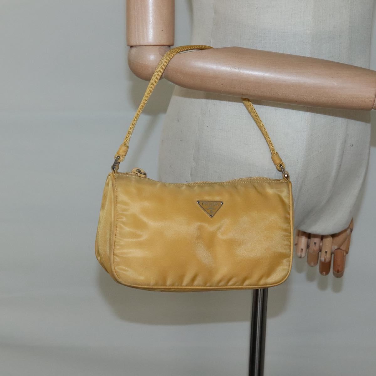 ST PRADA Accessory Pouch Nylon Yellow Auth 117775 | eBay