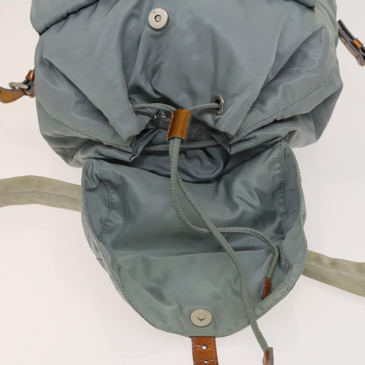 PRADA Backpack Nylon Light Blue Silver Auth 118295 PRADA Backpack Nylon Light Blue Silver Auth 118295 | eBay main image 4