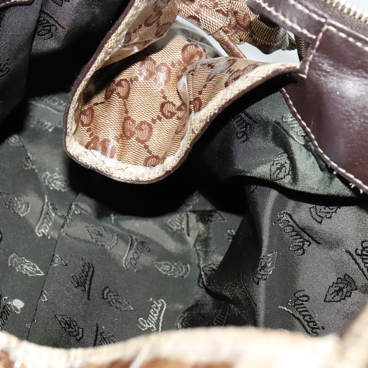 GUCCI オルオハ GG モチフ フリツ ハンツ 791988ZAKF8 5035 GUCCI GG Crystal Hand Bag Coated Canvas Brown Gold 197020