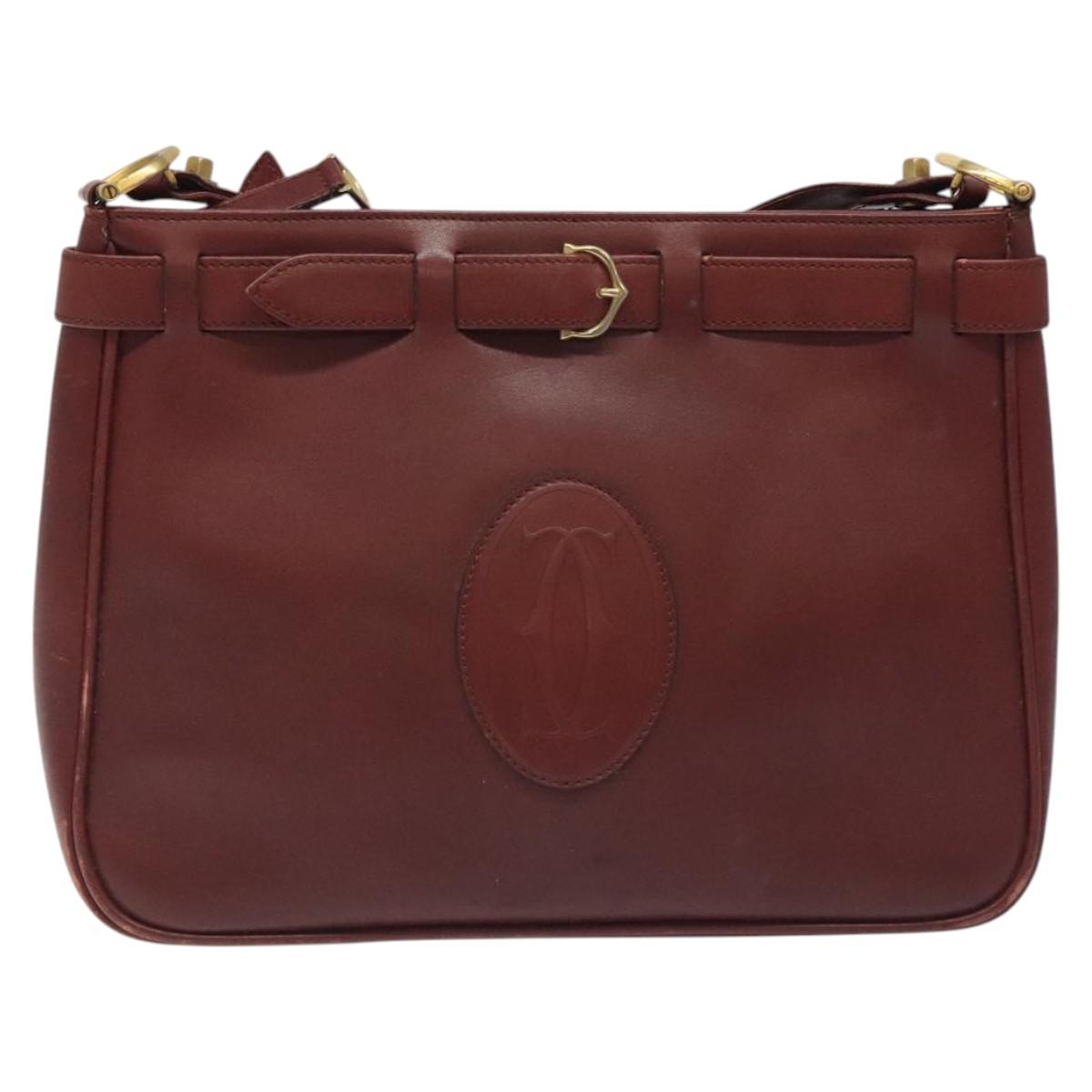専用ページ❸ CARTIER Shoulder Bag Leather Red Gold Auth 121159 | eBay