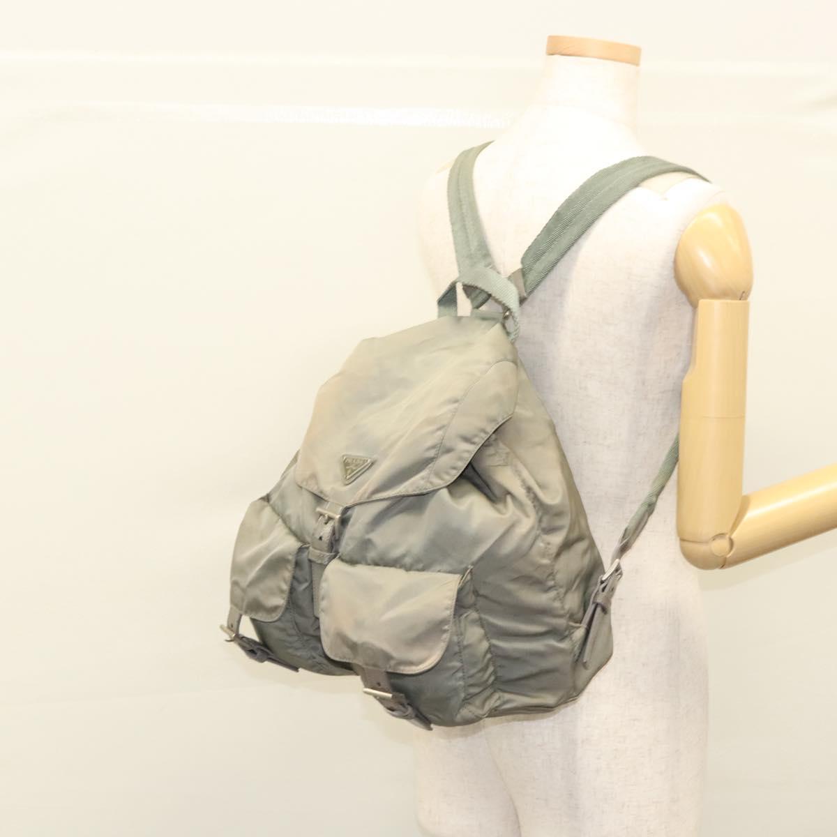 PRADA Backpack Nylon Green Auth 121476 | eBay