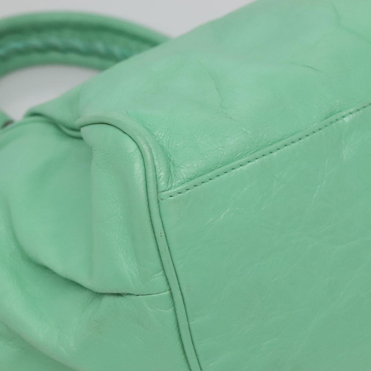 BALENCIAGA The Sunday Hand Bag Leather Peppermint 228755 Auth