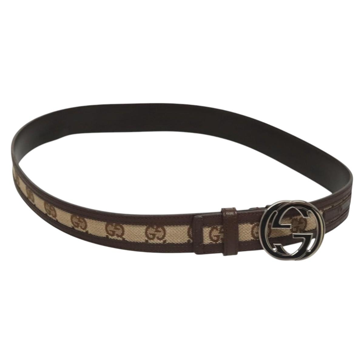 GUCCI GG Canvas Interlocking Belt 33.5