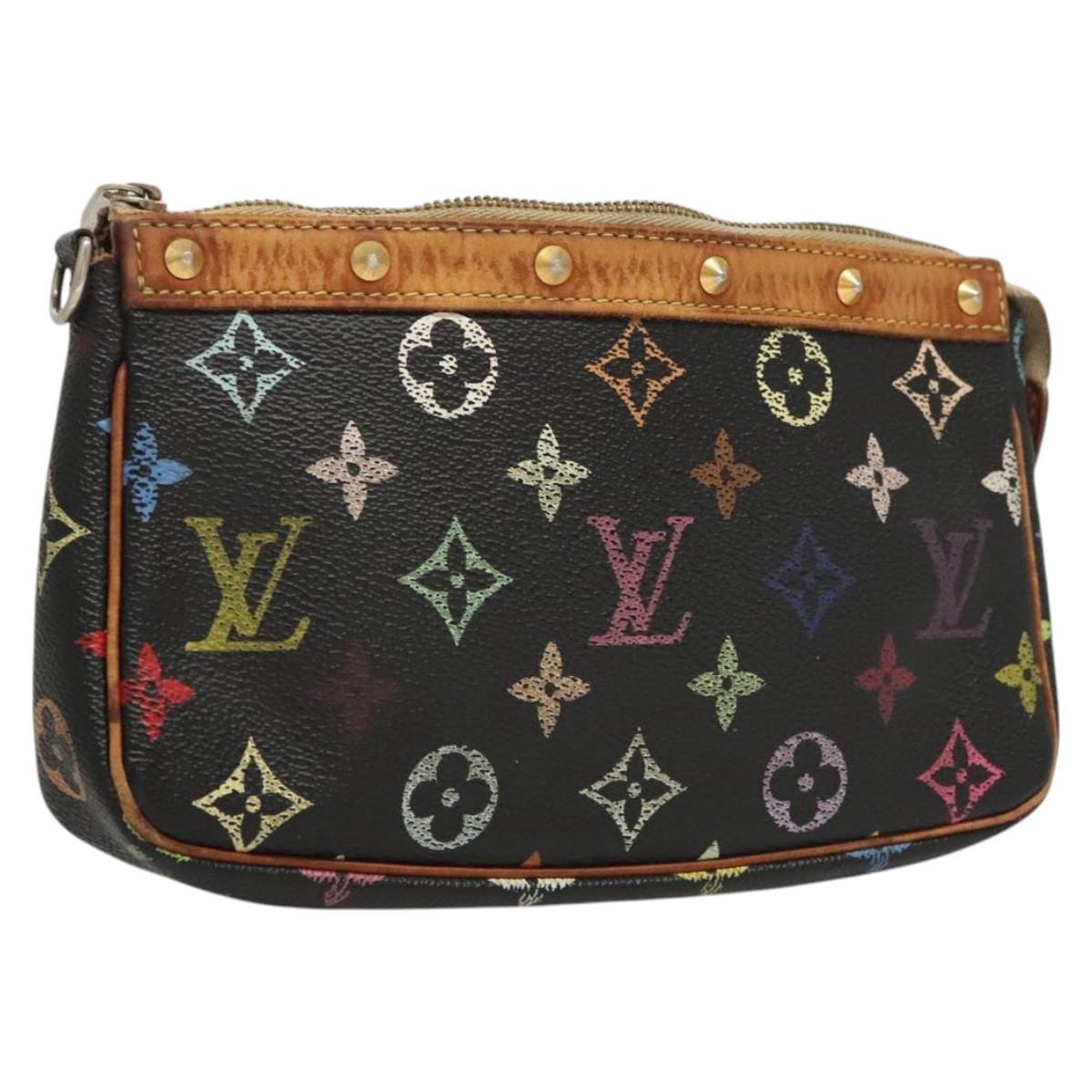 Louis Vuitton カモフラージュポーチ LOUIS VUITTON Monogram Multicolor Pochette Accessoires Black