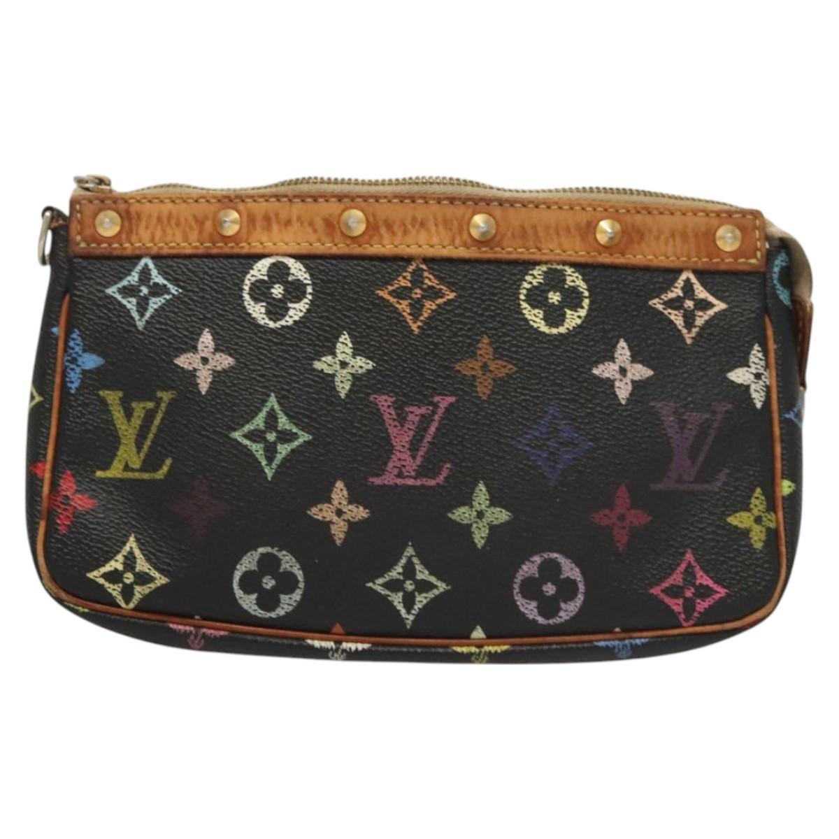 LOUIS VUITTON Monogram Multicolor Pochette Accessoires Black
