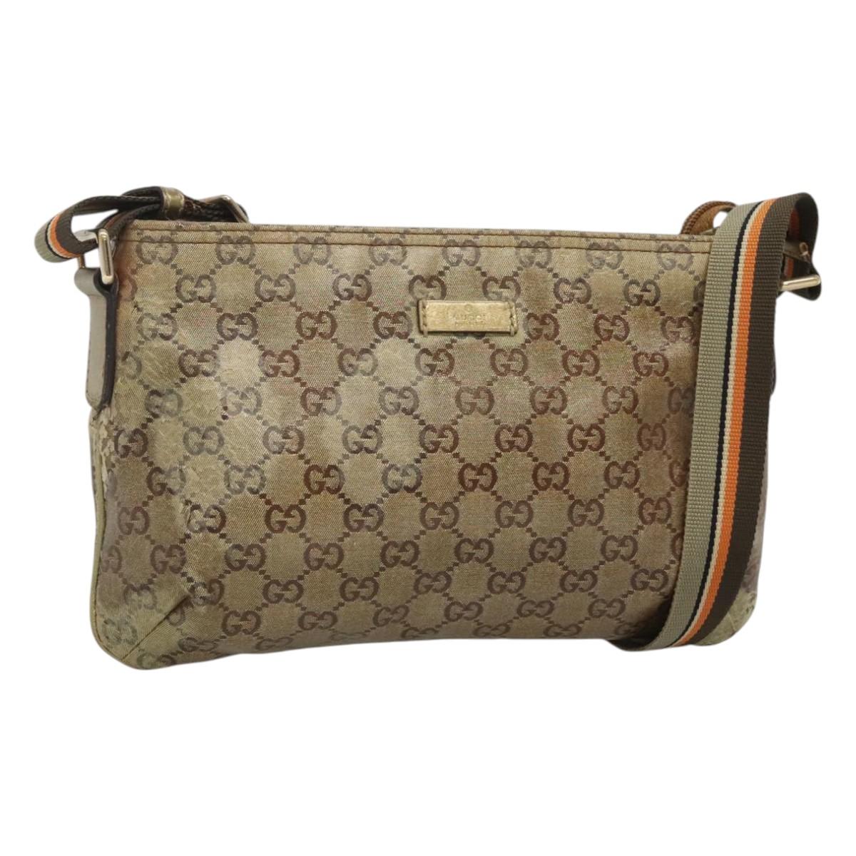 GUCCI GG Crystal Shoulder Bag Brown Gold 189749 Auth 125954 | eBay