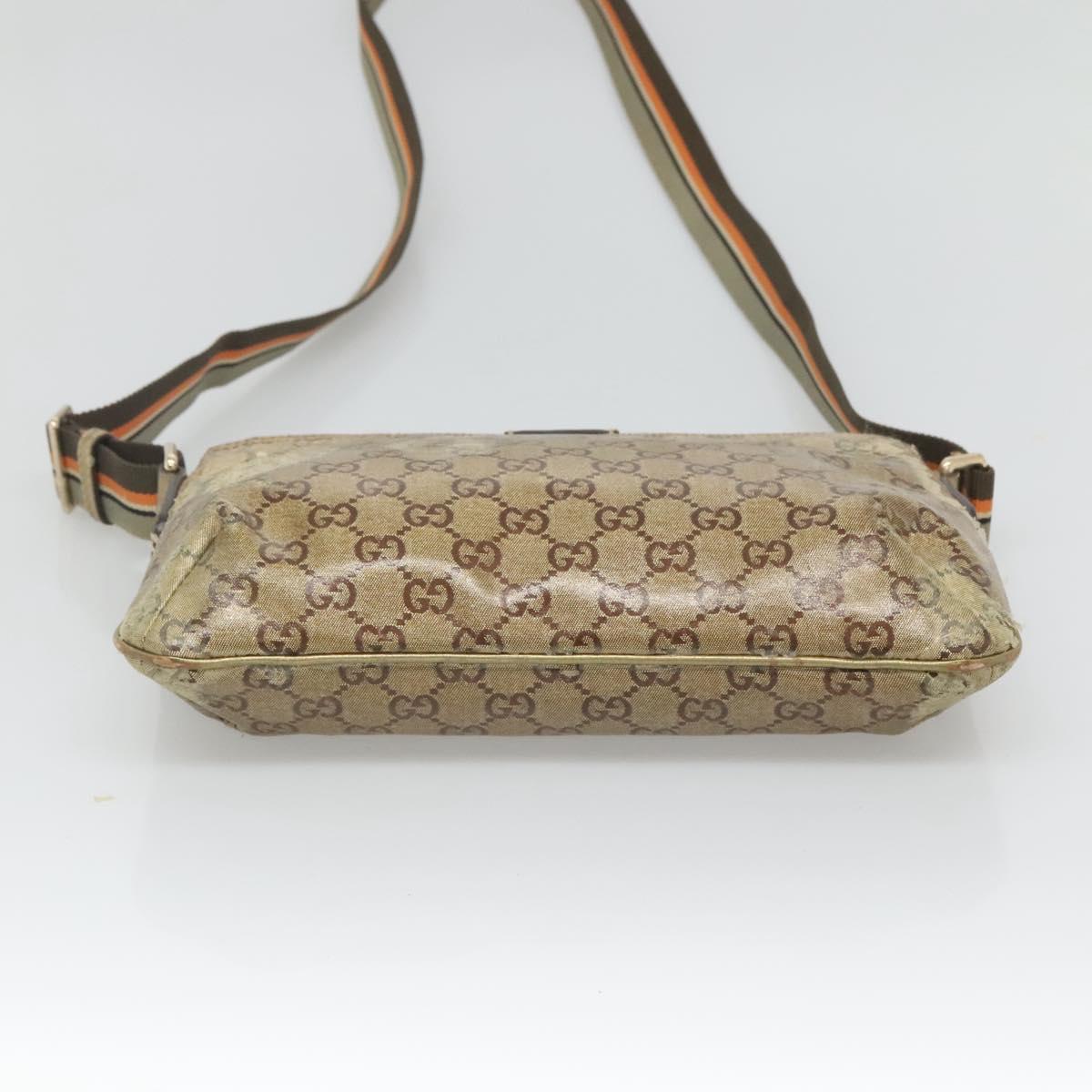 GUCCI GG Crystal Shoulder Bag Brown Gold 189749 Auth 125954 | eBay