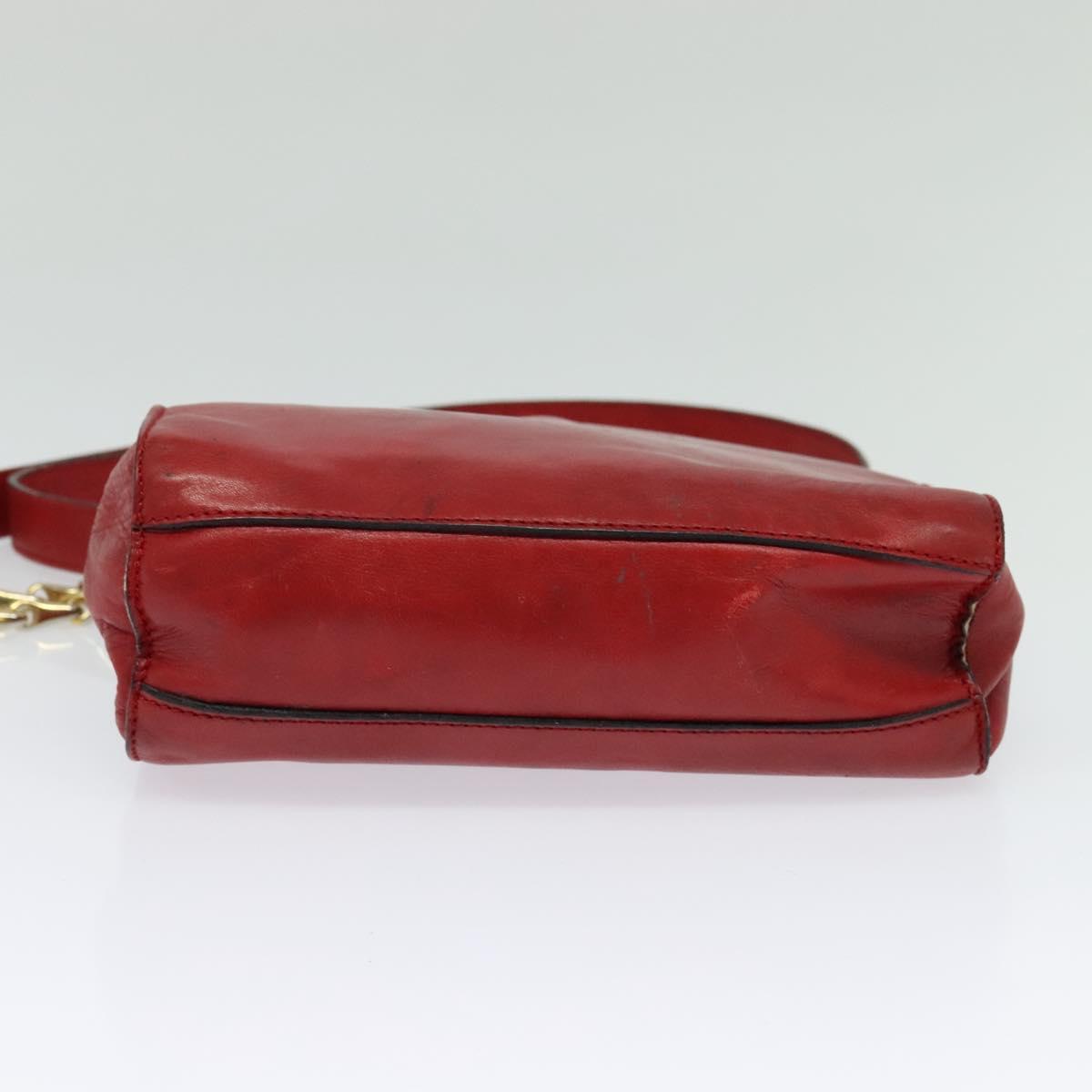 D☆D CELINE Chain Shoulder Bag Leather Red Gold Auth 127536 | eBay