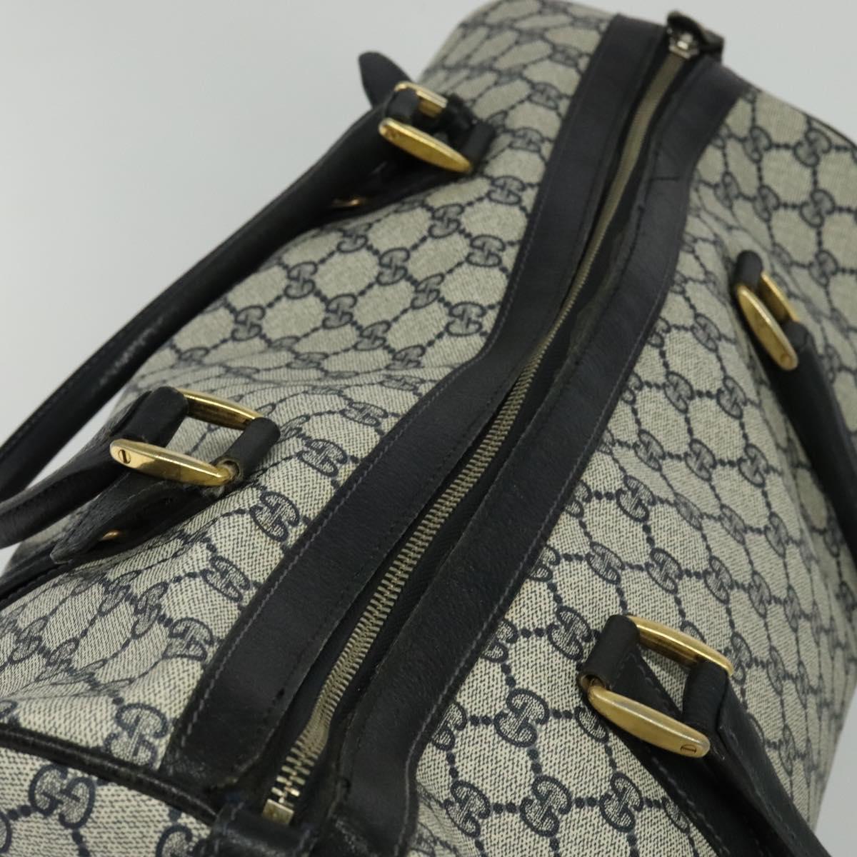 希少ネイビー【GUCCI】ボストンバッグ　GGスプリーム PVC ゴールド金具 希少ネイビー【GUCCI】ボストンバッグ GGスプリーム PVC ゴールド金具