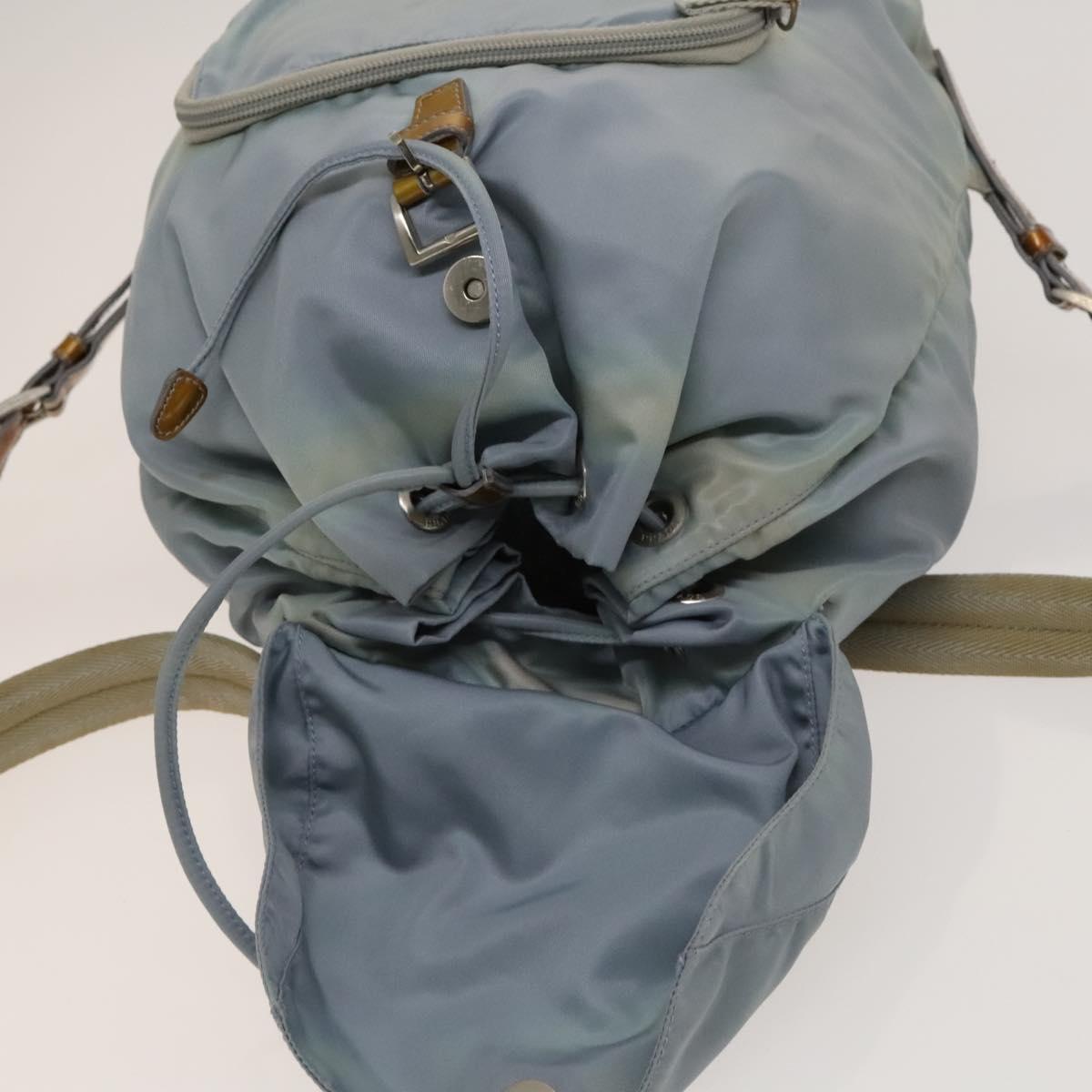 PRADA Backpack Nylon Light Blue Silver Auth 129415 | eBay UK